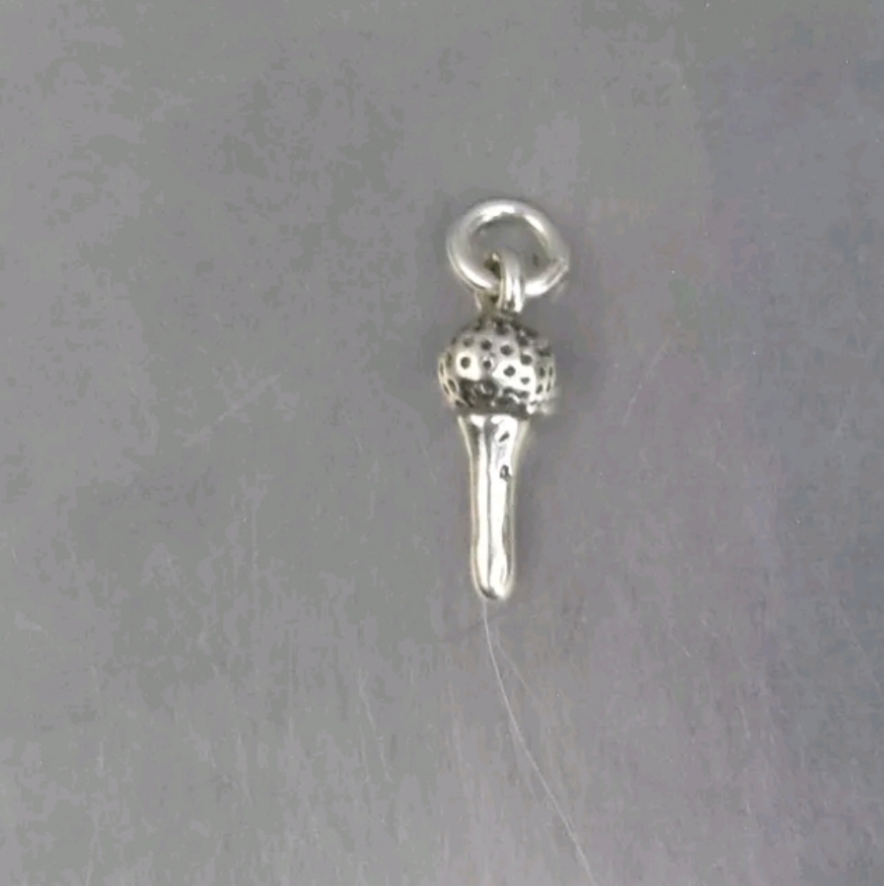 Sterling silver golf t with ball charm